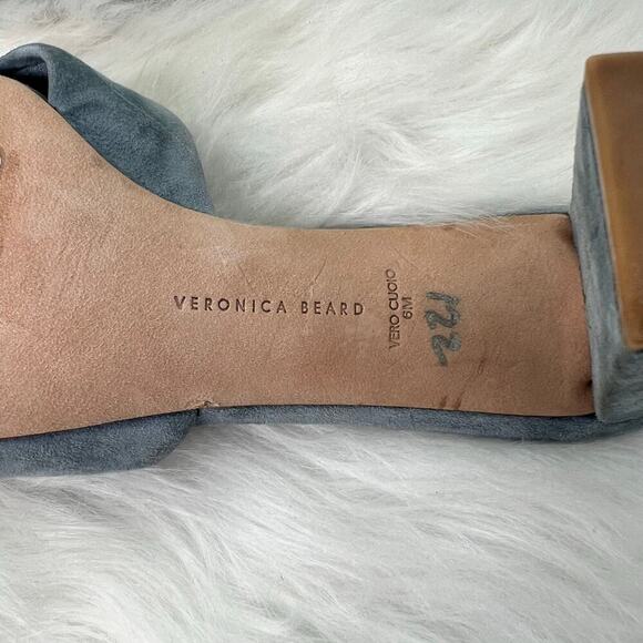 New Women’s Veronica Beard Ganita Knot Blue Suede Slide Sandals Size 6 - Picture 9 of 9